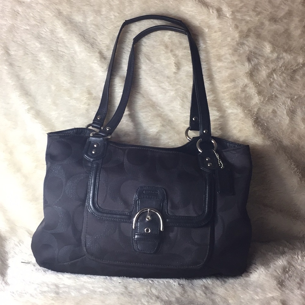 Coach Campbell Signature Metallic Satchel Bag
